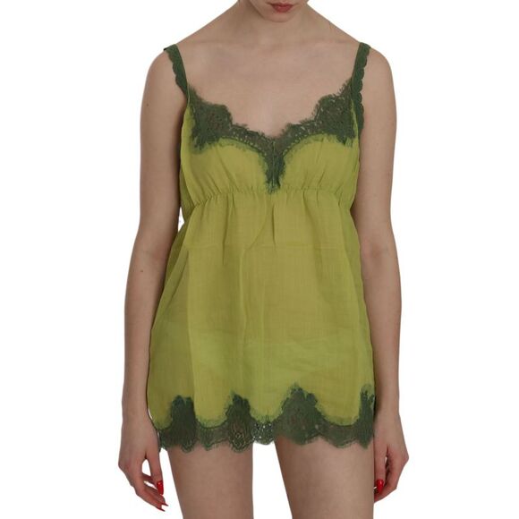 PINK MEMORIES Lace Trim Camisole Women Green Tops & T-Shirts - Picture 1 of 5
